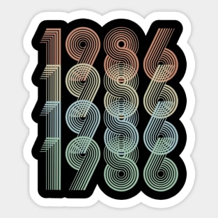 Vintage 1986 34th Birthday Gift Men Women Sticker